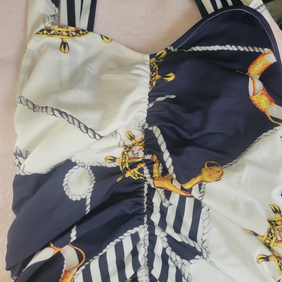 VENUS Small Printed Ruched Top - Sailor Print - Picture 2 of 4